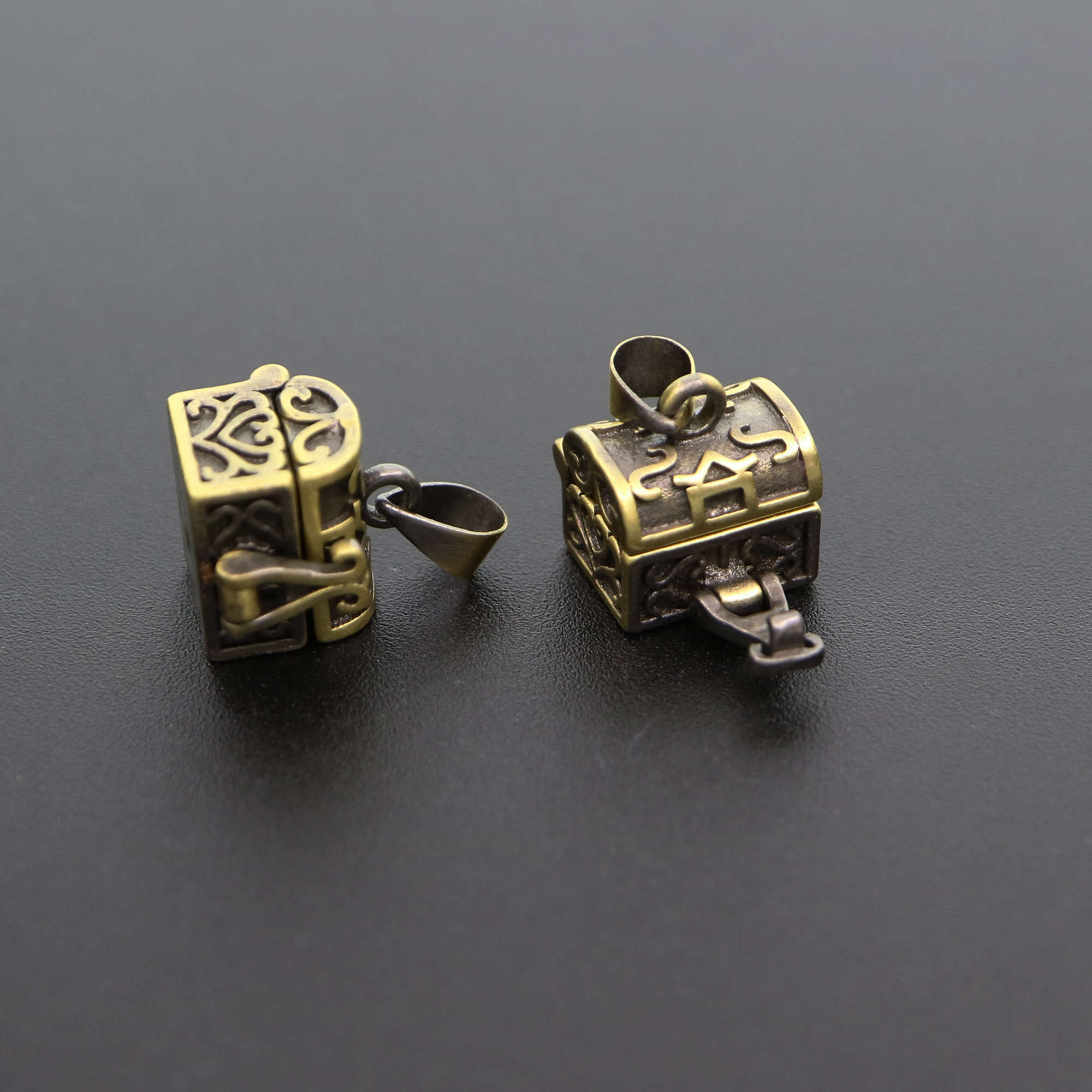 5Pcs 10x12MM Vintage Style Antiqued Bronze Brass Wish Vial Pendant Prayer Box Charm DIY Jewelry Supplies 1161046 - Click Image to Close